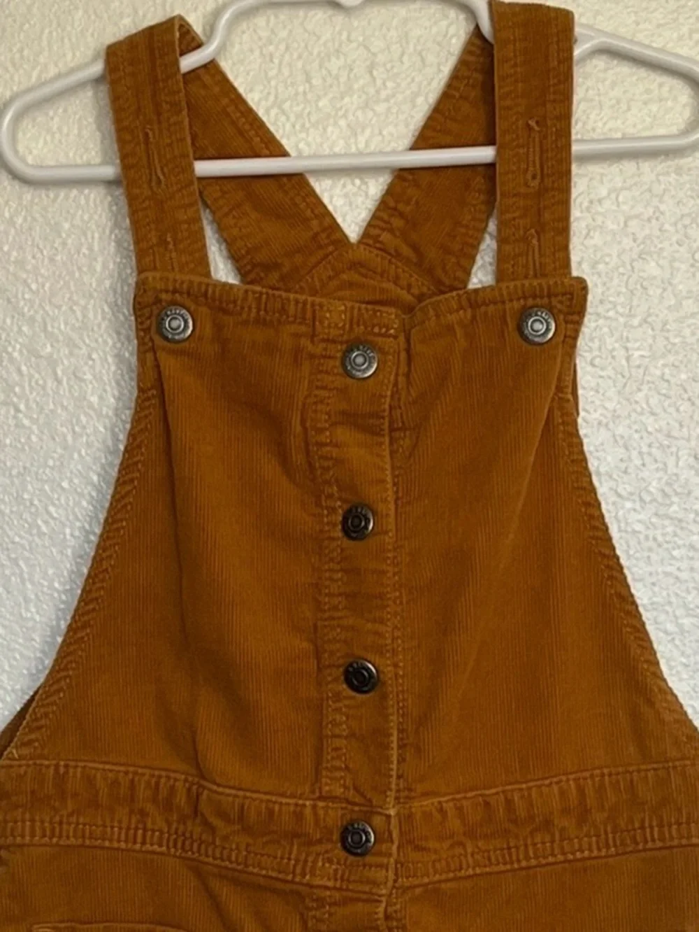Old Navy Girls Rust Corduroy Button-Front Overall Dress 8